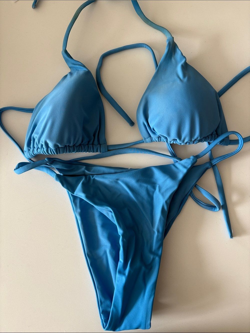 Blue Triangle String Bikini Set